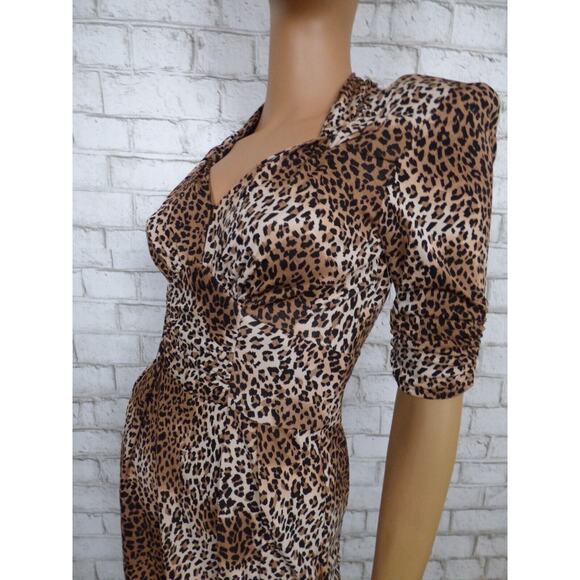 $332 Nanette Lepore Leopard Print On The Prowl Silk Jersey Dress 0 NEW - Picture 13 of 16